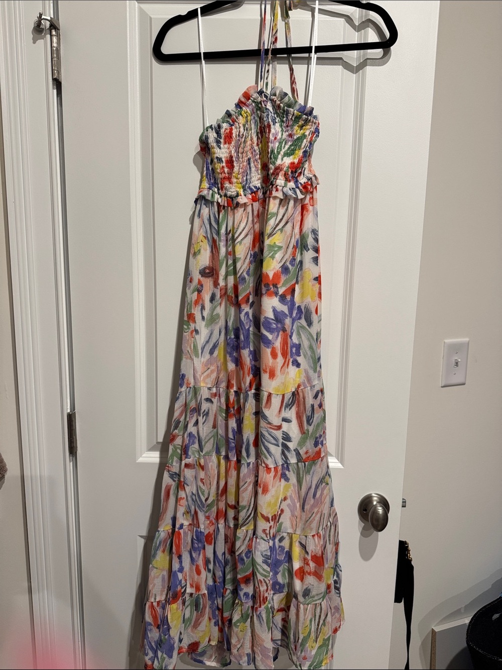 Aqua Multicolor Floral Maxi Dress
